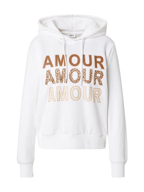ONLY Sweatshirt 'ONLMAIA'  creme / brun / hvid