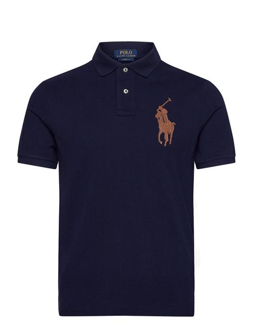 Classic Fit Leather-Pony Mesh Polo Shirt Polo Ralph Lauren Navy