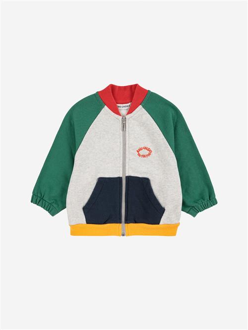 Bobo Choses Tic Tac Toe Color Block Sweatshirt Med Lynlås Red  Red 9 Months  Rød  9 måneder  Unisex