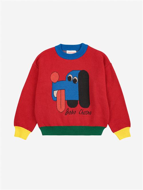 Bobo Choses Doggy Mate Jacquard-jumper Red  Red 8-9 Years  Rød  8-9 år  mand