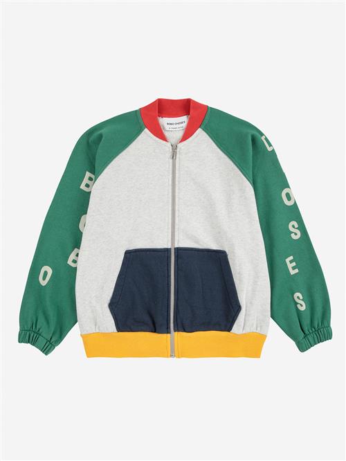 Bobo Choses Bobo Choses Color Block Sweatshirt Med Lynlås Multicolor  Multicolor 8-9 Years  Grøn  8-9 år  mand