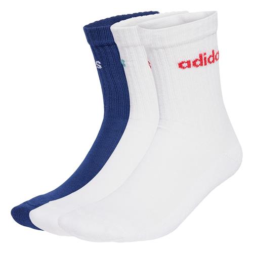 ADIDAS PERFORMANCE Sportssokker 'Linear Crew Cushioned 3 Pairs'  lyseblå / mørkeblå / rød / hvid