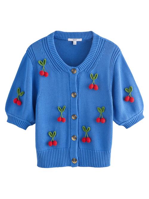 Next Cardigan  royalblå / grøn / grenadine