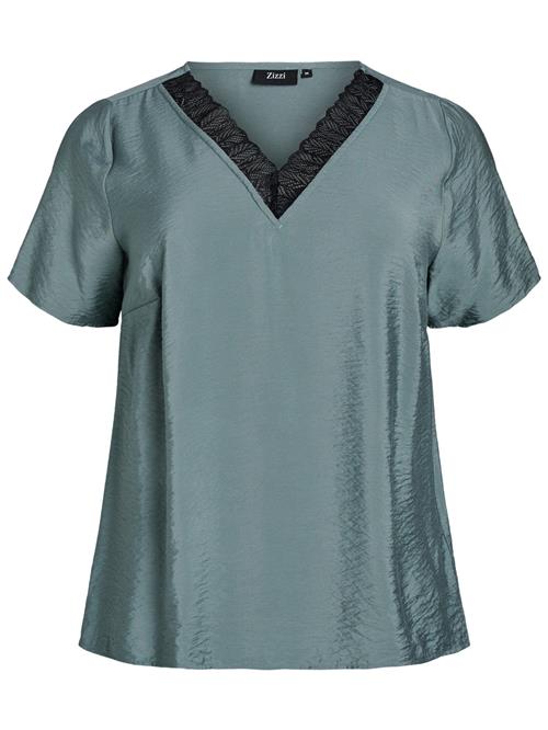 Zizzi Bluse  grøn / sort