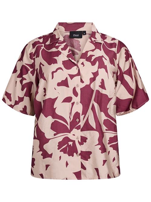 Zizzi Bluse 'ECLARU'  beige / burgunder