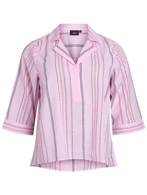 Zizzi Bluse 'EMILIO'  mørkegrå / lilla / blodrød / hvid