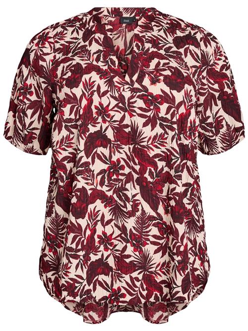 Se Zizzi Bluse 'EHANNAH'  beige / mørkerød ved About You