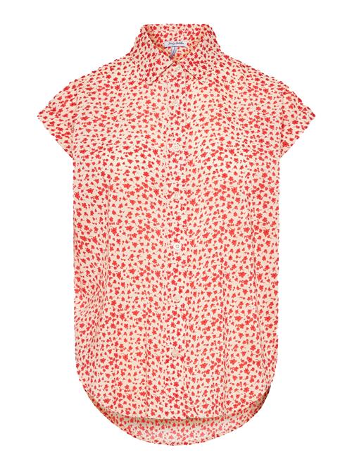 Funky Buddha Bluse  ecru / rød