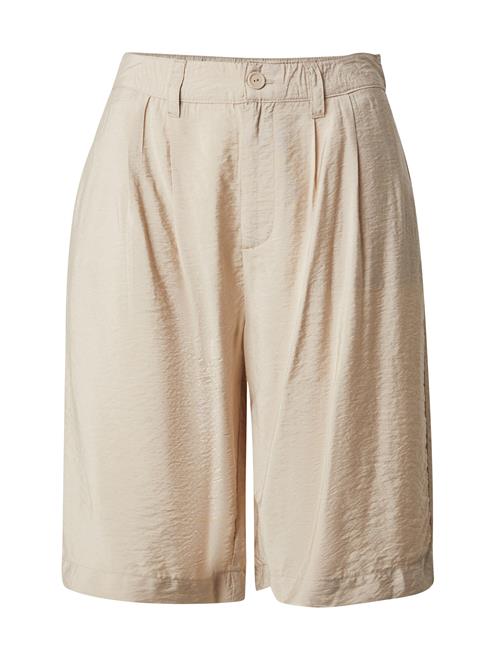 QS Bukser med lægfolder  lysebeige