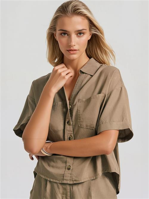 Funky Buddha Bluse  khaki