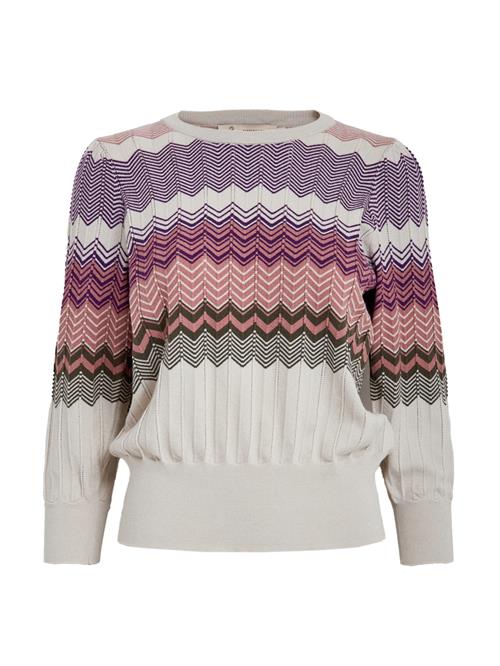 Peppercorn Pullover 'Ivory'  ecru / grøn / lilla / pastelpink