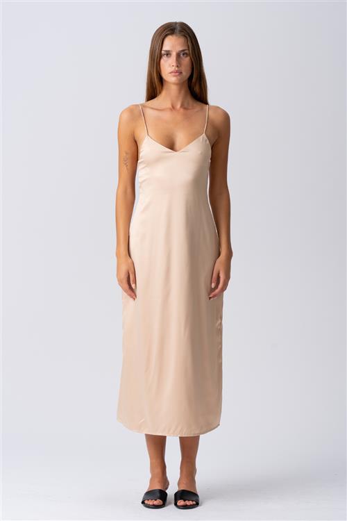 Elina Strop Kjole - Beige - S - TeeShoppen