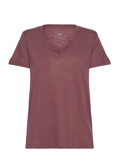 V Neck Tee Lee Jeans Burgundy