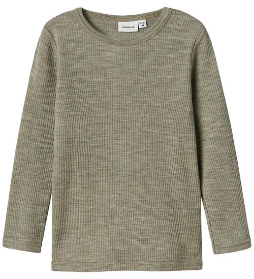 Name It Bluse - Uld - Rib - Noos - NmnWax - Dried Sage