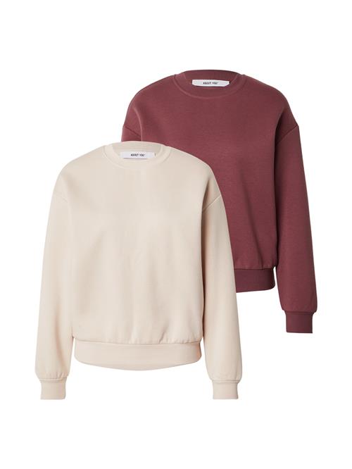 ABOUT YOU Sweatshirt 'Ina'  creme / mørkerød