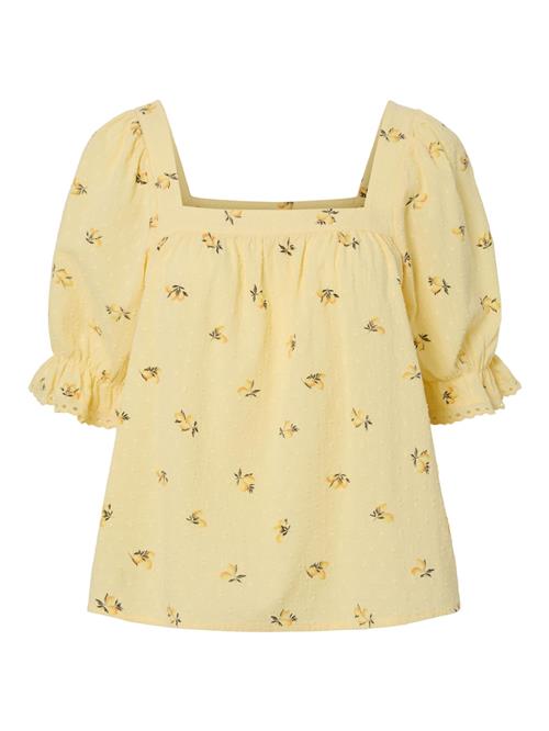 PIECES Bluse 'PCThea'  gul / lysegul / sort