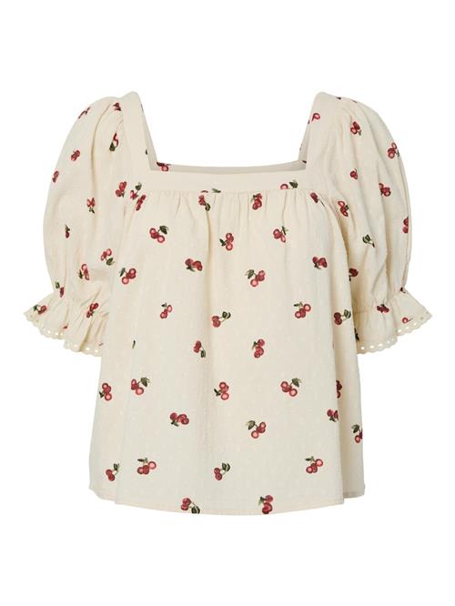 PIECES Bluse 'PCThea'  creme / grøn / rød