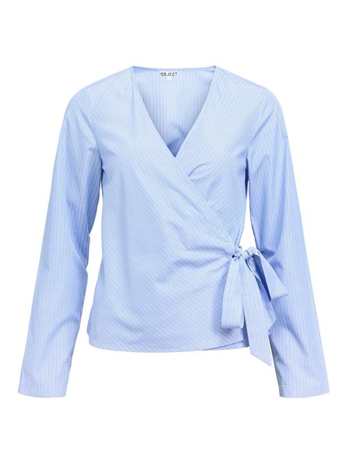 OBJECT Bluse 'OBJOlive'  lyseblå / brun / hvid