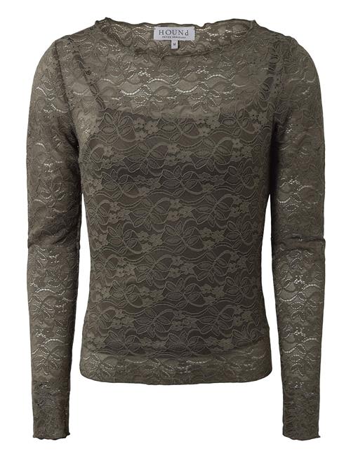 Se Lace Top Hound Green ved Booztlet