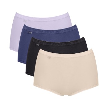 Sloggi Trusser 4P Basic Plus Maxi Panty Blå/Lila bomuld 46 Dame