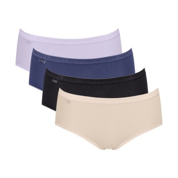 Sloggi Trusser 4P Basic Plus Midi Color Blå/Lila bomuld 38 Dame