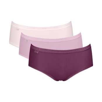 Sloggi Trusser 3P Basic Plus Midi Colored Lyserosa bomuld 42 Dame