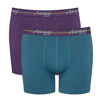 Sloggi 2P Men Start Short C2P Lilla/Turkise bomuld Large Herre