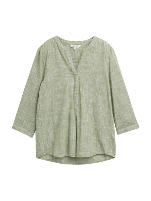 TOM TAILOR Bluse  oliven / hvid