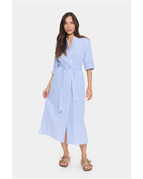 SAINT TROPEZ Blusekjole 'Hadda'  lyseblå / hvid