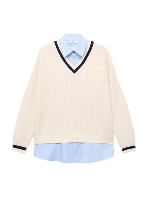 MANGO Pullover 'CHIARA'  beige / lyseblå / sort