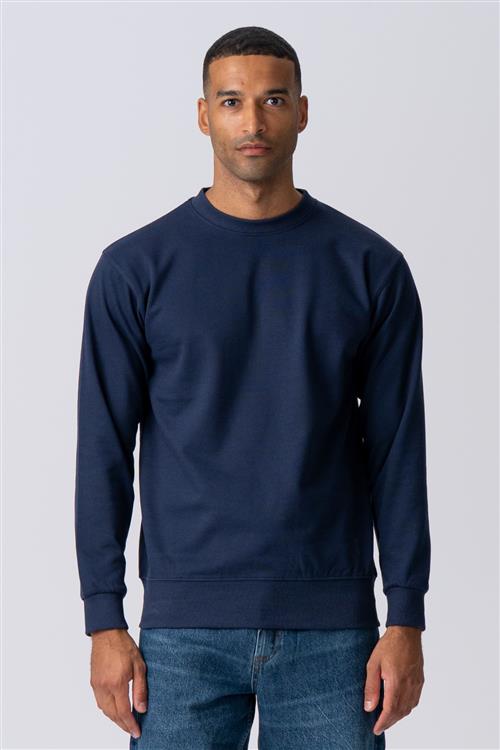 Basic Crewneck Sweat - Navy - Herre - M - TeeShoppen