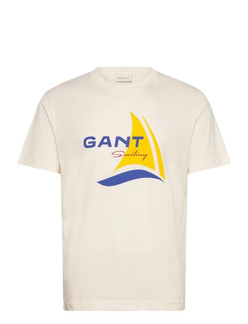 Graphic Ss T-Shirt GANT Cream