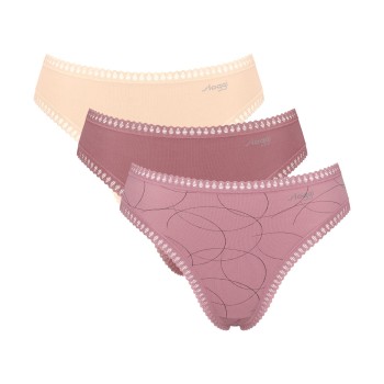 Sloggi Trusser 3P GO Crush High Leg Briefs Flerfarvet bomuld Small Dame