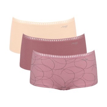 Sloggi Trusser 3P GO Crush Hipster Shorts Flerfarvet bomuld Small Dame