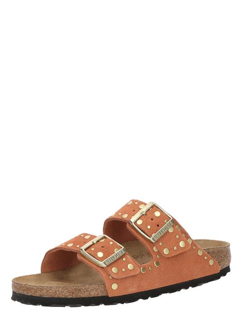 BIRKENSTOCK Pantoletter 'Arizona'  cognac / guld