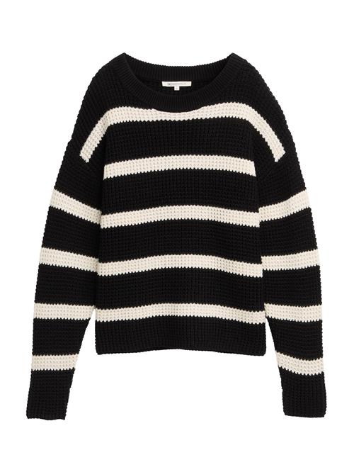 TOM TAILOR DENIM Pullover  sort / uldhvid