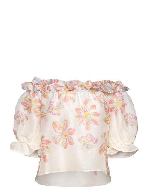 Elma Off Shoulder Silk Blend Blouse Malina Cream