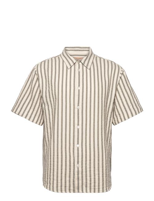 Silvio Cotton Linen Stripe Rue De Tokyo Khaki