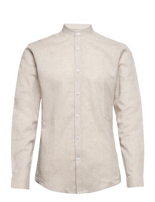 Mandarin Linen Blend Shirt L/S Lindbergh Cream