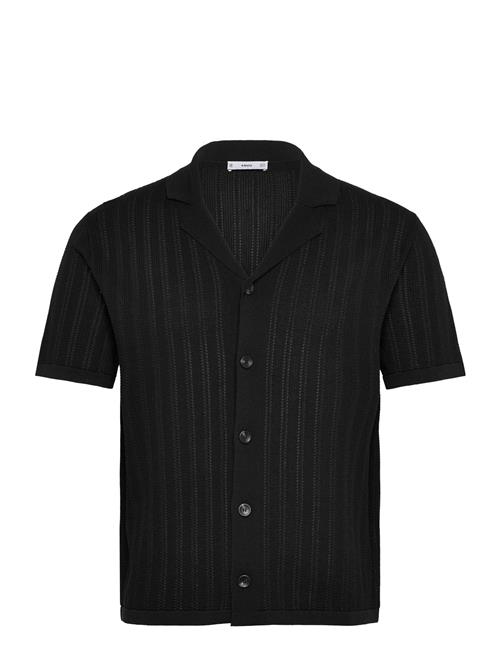 Knitted Shirt With Pointelle Detail Mango Black