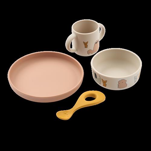 Liewood Vivi Bordservice Med Tryk Cats And Dogs Sandy  Cats and Dogs Sandy One Size  Beige  One Size  Unisex