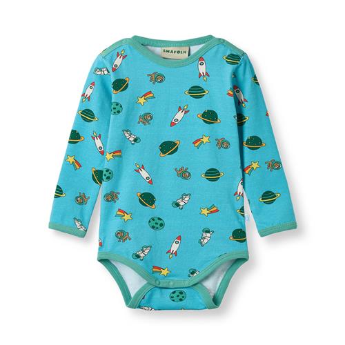 Småfolk Elstar With The Universe Langærmet Baby Body Petit Four  Petit four-92 cm  Blå  92 cm  mand