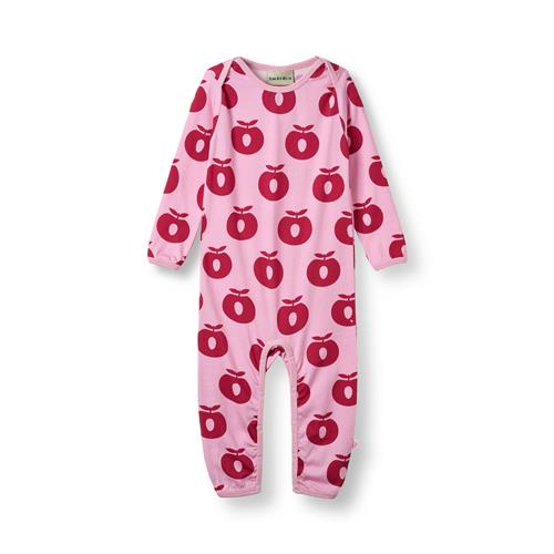 Småfolk Ulm Long-Sleeved Baby Suit with Apples Pink lilac Pink lilac-80 cm  Lyserød  80 cm  kvinde