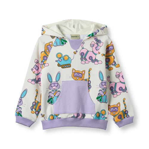 Småfolk Macoun With Robot Pets Hættetrøje Vanilla  Vanilla-1-2 Y  Hvid  1-2 år  kvinde