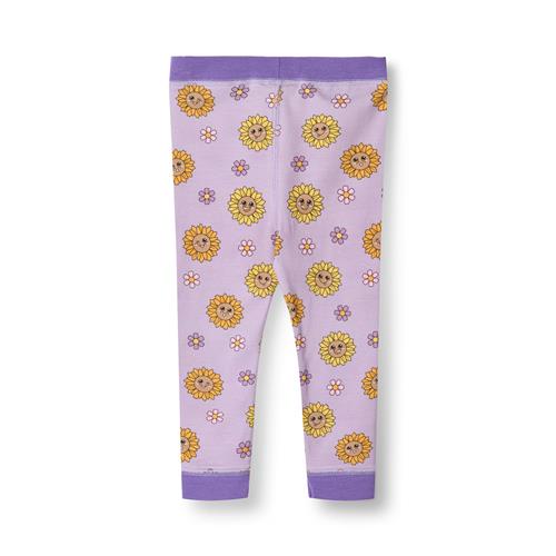 Småfolk Elstar With Sunflowers Baby-leggings Heather Purple  Heather purple-98 cm  Lilla  98 cm  kvinde