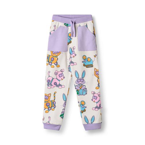 Småfolk Macoun With Robot Pets Joggingbukser Vanilla  Vanilla-7-8 Y  Hvid  7-8 år  kvinde
