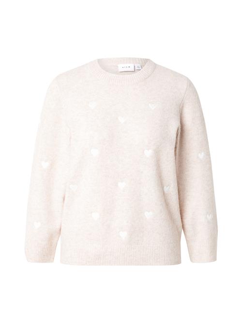 VILA Pullover 'VIHEART'  beige / hvid