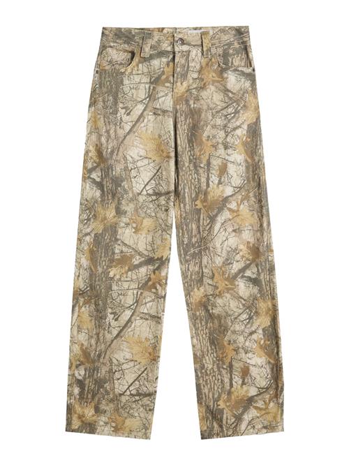 Bershka Bukser med fals  brun / cappuccino / mørkebrun