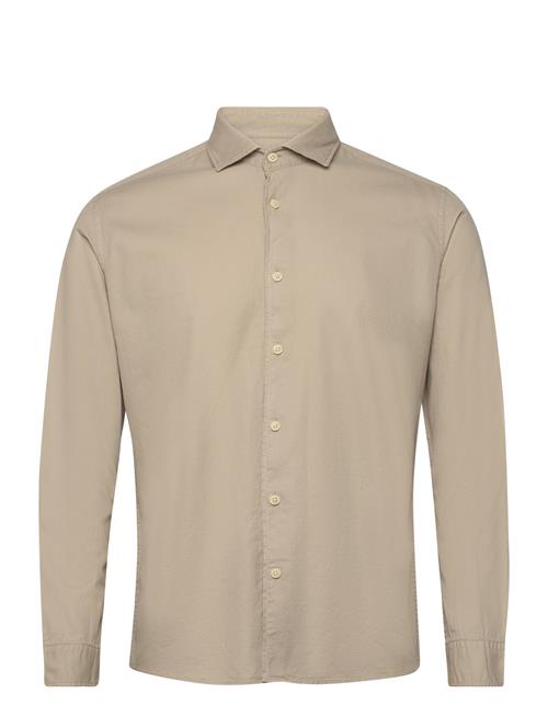 Slhregbond-Garment Dyed Shirt Ls Selected Beige