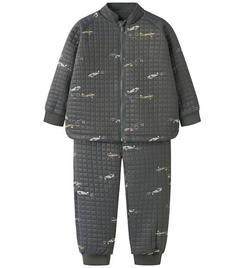 Name It Termosæt m. Fleece - NmmMoon - Grey Pinstripe